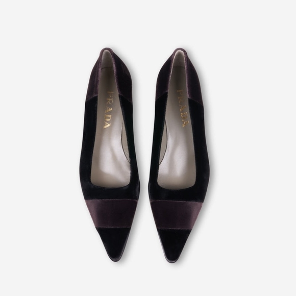Prada Velvet Ballerinas Flats - Picture 1 of 16